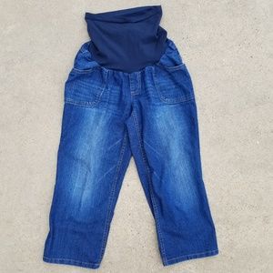 Oh Baby Motherhood Maternity M denim carpi pants